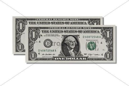 Zwei US-Dollar-Banknoten, 2 Ein-Dollarscheine - Runterladen Abstrakt