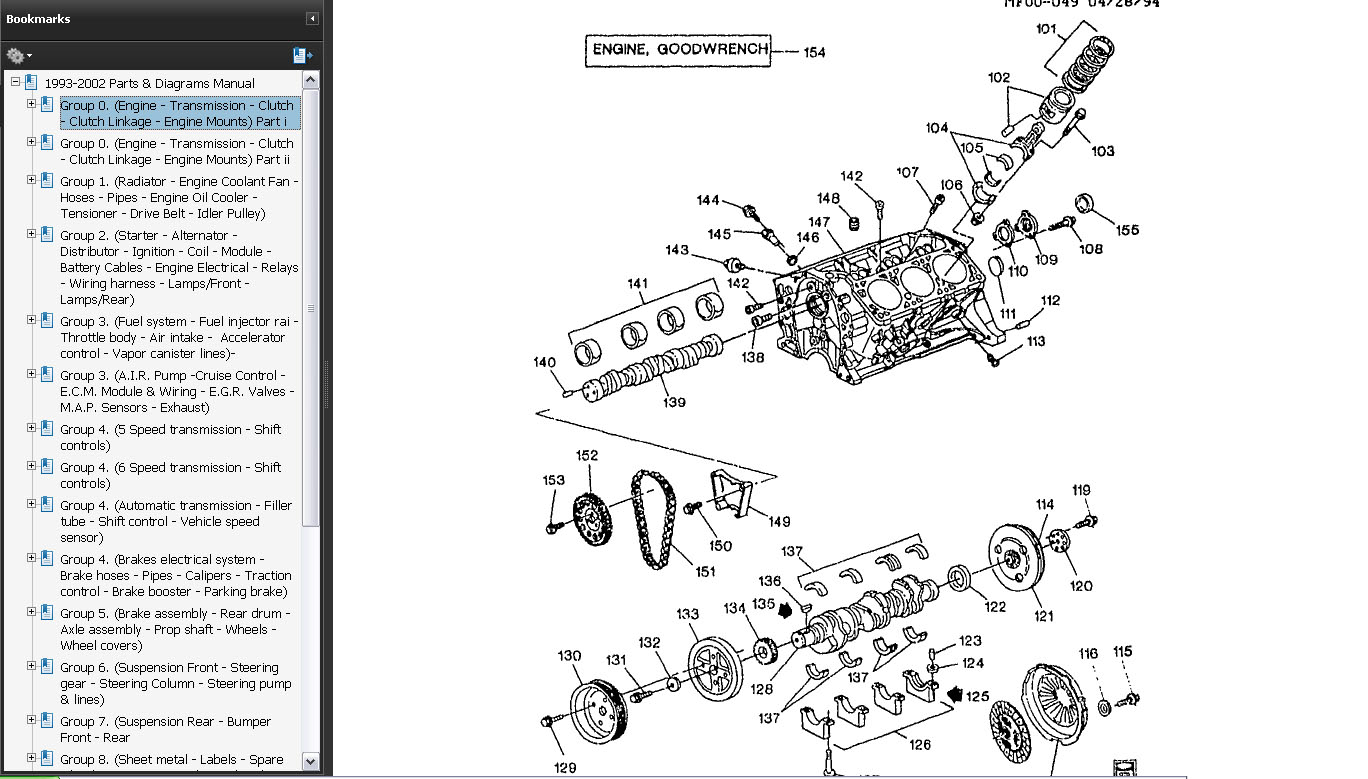 Chevy Camaro Factory Parts Diagrams 93 02