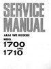 Thumbnail Akai 1700 / 1710 reel to reel tape recorder Service Manual Thumbnail Akai 1700 / 1710 reel to reel tape recorder Service Manual