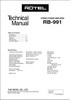 Thumbnail Rotel RB-991 Power Amplifier  Service - Technical Manual