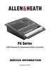 Thumbnail Allen & Heath PA series Consoles ,  Original Service Manual