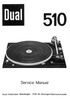 Thumbnail Dual 510 Turntable Service Manual
