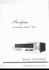 Thumbnail Accuphase  T-101 Tuner Service Manual