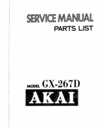 Thumbnail Akai GX-267-D reel to reel tape recorder Service Manual Thumbnail Akai GX-267-D reel to reel tape recorder Service Manual