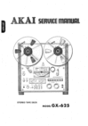 Thumbnail Akai GX-625 reel tape recorder Service Manual