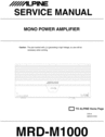 Thumbnail Alpine MRD-M-1000 Service Manual