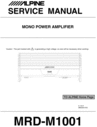 Thumbnail Alpine MRD-M-1001 Service Manual