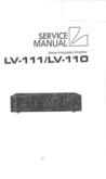 Thumbnail Luxman   LV-110 , LV-111 amplifier , Service-Repair Manual