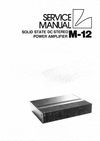 Thumbnail Luxman M-12  Power Amplifier , Original Service Manual