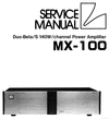 Thumbnail Luxman MX-100  Power Amplifier , Original Service Manual