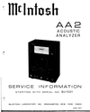 Thumbnail McIntosh AA2 acoustic analyzer , Original Service manual