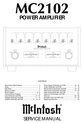 Thumbnail McIntosh MC-2102 , Original Service Manual