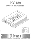Thumbnail McIntosh MC-420 Car Amplifier , Original Service Manual