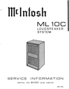 Thumbnail McIntosh ML-10C loudspeaker , Original Service Manual