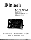 Thumbnail McIntosh MQ-104 , Original Service Manual