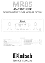 Thumbnail McIntosh MR-85 , Original Service Manual Thumbnail McIntosh MR-85 , Original Service Manual