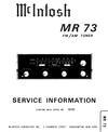 Thumbnail McIntosh MR-73 tuner , Original Service Manual
