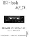 Thumbnail McIntosh MR-78 tuner , Original Service Manual