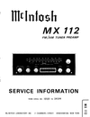 Thumbnail McIntosh MX-112 , Original Service Manual
