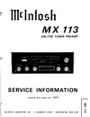 Thumbnail McIntosh MX-113 , Original Service Manual