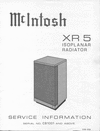 Thumbnail McIntosh XR-5 , Original Service Manual