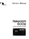 Thumbnail Nakamichi 600 mkII mk2  Original Service Manual