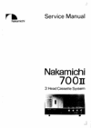 Thumbnail Nakamichi 700 mkII mk2 Original Service Manual 