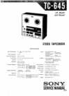 Thumbnail Sony  TC-645 reel to reel tape recorder Service Manual