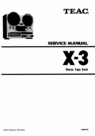 Thumbnail Teac X-3 reel tape recorder Service Manual