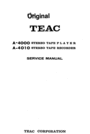 Thumbnail Teac A-4000 & A-4010 reel tape recorder Service Manual Thumbnail Teac A-4000 & A-4010 reel tape recorder Service Manual