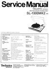 Thumbnail Technics SL-1300 mk2 Turntable , Service Manual Thumbnail Technics SL-1300 mk2 Turntable , Service Manual