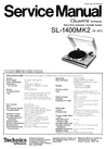 Thumbnail Technics SL-1400 mk2 Turntable , Service Manual