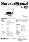 Thumbnail Technics SL-Q303 Turntable , Service Manual Thumbnail Technics SL-Q303 Turntable , Service Manual
