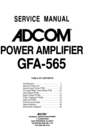 Thumbnail Adcom GFA-565 Original Service Manual