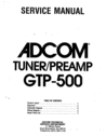 Thumbnail Adcom GTP-500 Original Service Manual