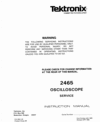 Thumbnail Tektronix 2465 + Opt 10 Service Manual