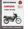 Thumbnail Kawasaki KLR650 1987-2002 Service Repair Manual PDF
