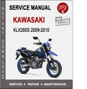 Thumbnail Kawasaki KLX250S 2009-2010 Service Repair Manual PDF