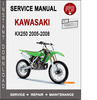 Thumbnail Kawasaki KX250 2005-2008 Service Repair Manual PDF Thumbnail Kawasaki KX250 2005-2008 Service Repair Manual PDF