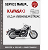 Thumbnail Kawasaki Vulcan VN1500 Mean Streak Service Repair Manual PDF
