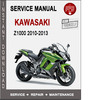 Thumbnail Kawasaki Z1000 2010-2013 Service Repair Manual PDF