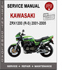 Thumbnail Kawasaki ZRX1200 (R-S) 2001-2005 Service Repair Manual PDF