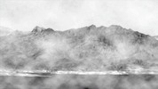 Thumbnail Jagged mountains in the fog in Black & white Thumbnail Jagged mountains in the fog in Black & white