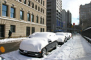 Thumbnail Parked cars buried in snow, New York, New York