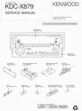 Thumbnail KENWOOD CD RECEIVER KDC-X879 SERVICE MANUAL