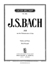 Thumbnail Bach Air on the G String For Violin Transposed to D
