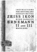 Thumbnail Zeiss ikon ernemann II III english