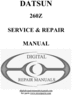 Thumbnail DATSUN 260Z SERVICE & REPAIR MANUAL