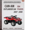 Thumbnail Can-Am Outlander 500 2007 - 2008 Factory Service Repair Manual Download Thumbnail Can-Am Outlander 500 2007 - 2008 Factory Service Repair Manual Download