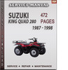 Thumbnail Suzuki King Quad 280 1987 - 1998 Factory Service Repair Manual Download Thumbnail Suzuki King Quad 280 1987 - 1998 Factory Service Repair Manual Download